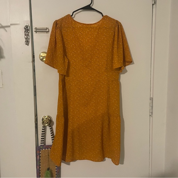 Lush Drop Waist Yellow Dress with Rainbow Polka Dots - Picture 3 of 4